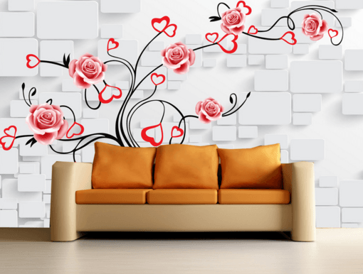 3D Rose Love 082 Wallpaper AJ Wallpaper