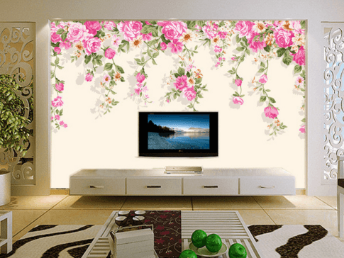 3D Vertical Flower 063 Wallpaper AJ Wallpaper