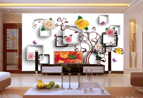3D Tree Rose 057 Wallpaper AJ Wallpaper