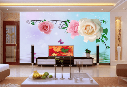3D Branch Rose 058 Wallpaper AJ Wallpaper
