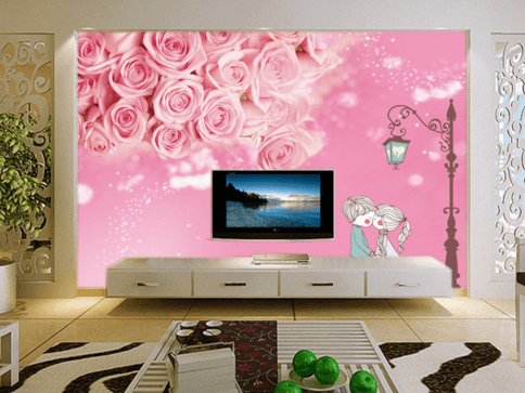 3D Lovers Rose 056 Wallpaper AJ Wallpaper