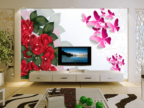 3D Rose Stars 053 Wallpaper AJ Wallpaper