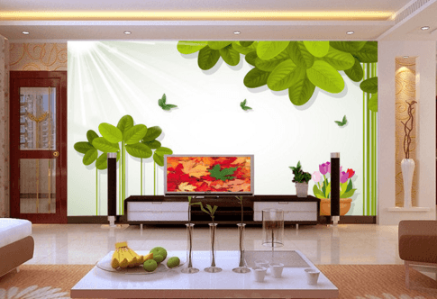 3D Sunshine Leaves 052 Wallpaper AJ Wallpaper