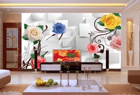 3D Color Rose 033 Wallpaper AJ Wallpaper
