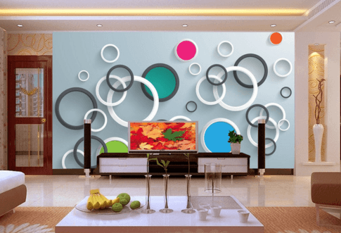 3D Colorful Circle 028 Wallpaper AJ Wallpaper