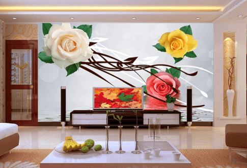 3D Water Rose 029 Wallpaper AJ Wallpaper