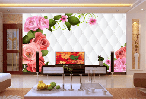 3D Rose Leaves 015 Wallpaper AJ Wallpaper