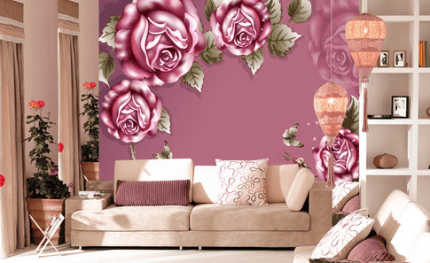 3D Big Flower Butterfly 752 Wallpaper AJ Wallpaper