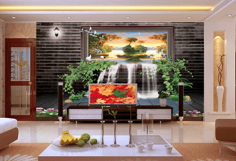 3D Waterfall Flower 750 Wallpaper AJ Wallpaper