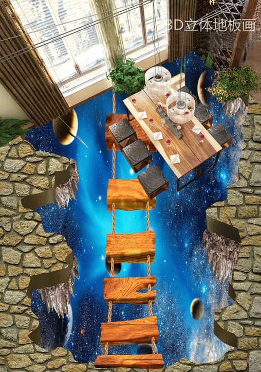 3D High-Altitude Bridger 055 Floor Mural Wallpaper AJ Wallpaper 2