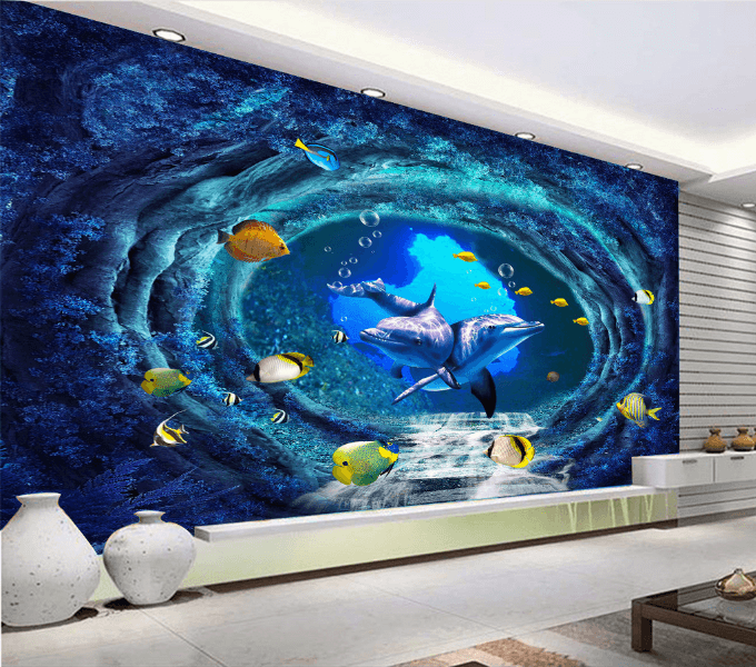 3D Deep Sea Cave 049 Floor Mural Wallpaper AJ Wallpaper 2