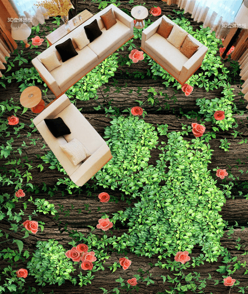 3D Grass Flower 042 Floor Mural Wallpaper AJ Wallpaper 2