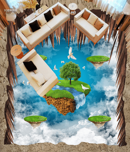 3D Sky Island 022 Floor Mural Wallpaper AJ Wallpaper 2