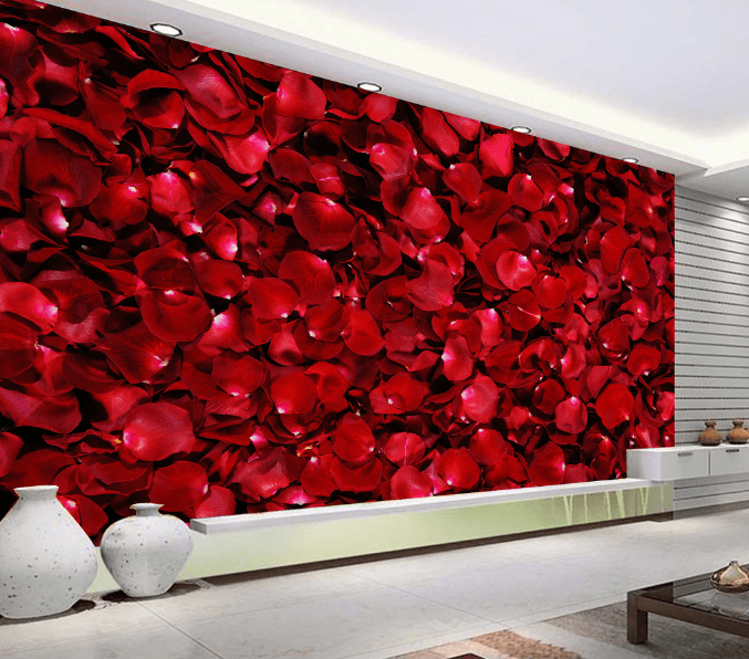 3D Flower Petals Sea 013 Floor Mural Wallpaper AJ Wallpaper 2