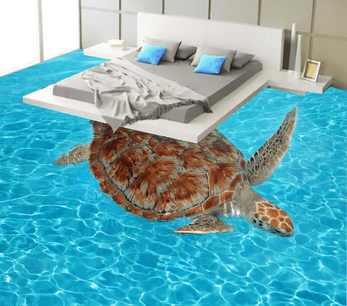 3D Turtle 001 Floor Mural Wallpaper AJ Wallpaper 2