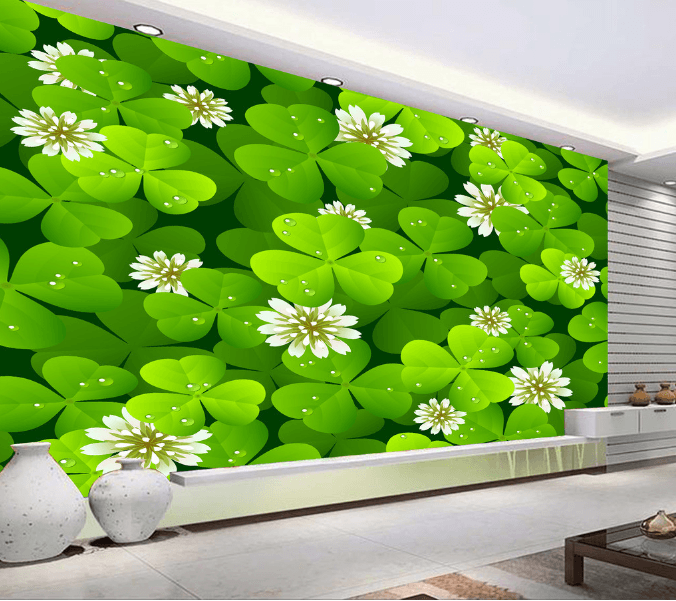 3D Clover Blossom 209 Floor Mural Wallpaper AJ Wallpaper 2