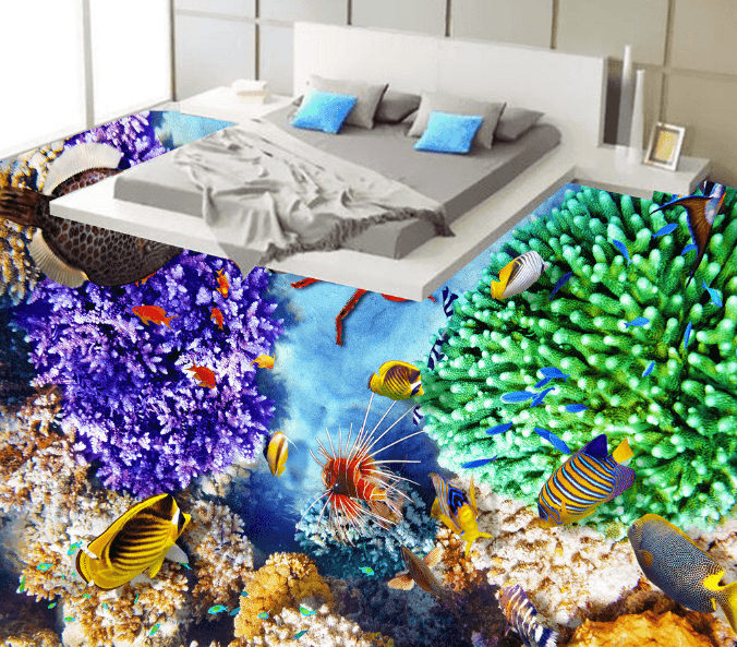 3D Submarine Coral 197 Floor Mural Wallpaper AJ Wallpaper 2