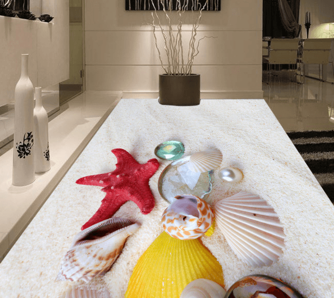 3D Red Starfish 190 Floor Mural Wallpaper AJ Wallpaper 2