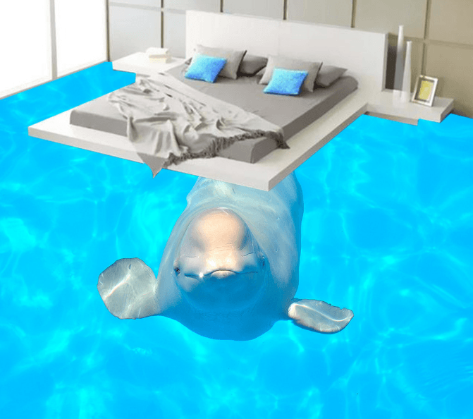 3D Cute Dolphins 188 Floor Mural Wallpaper AJ Wallpaper 2