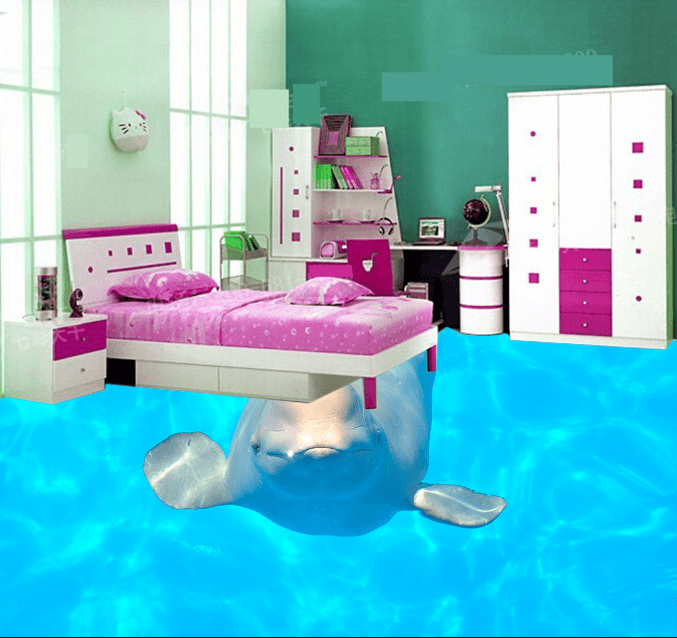 3D Cute Dolphins 188 Floor Mural Wallpaper AJ Wallpaper 2