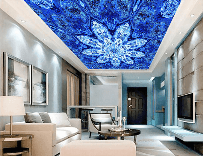 3D Blue Flower 186 Floor Mural Wallpaper AJ Wallpaper 2