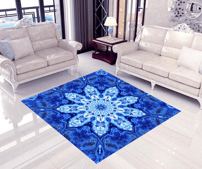 3D Blue Flower 186 Floor Mural Wallpaper AJ Wallpaper 2