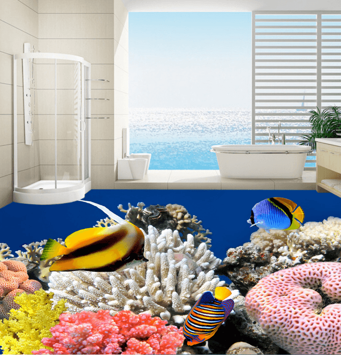 3D Bright Coral 181 Floor Mural Wallpaper AJ Wallpaper 2
