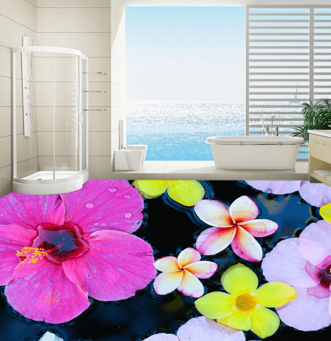 3D Flower Sea 180 Floor Mural Wallpaper AJ Wallpaper 2