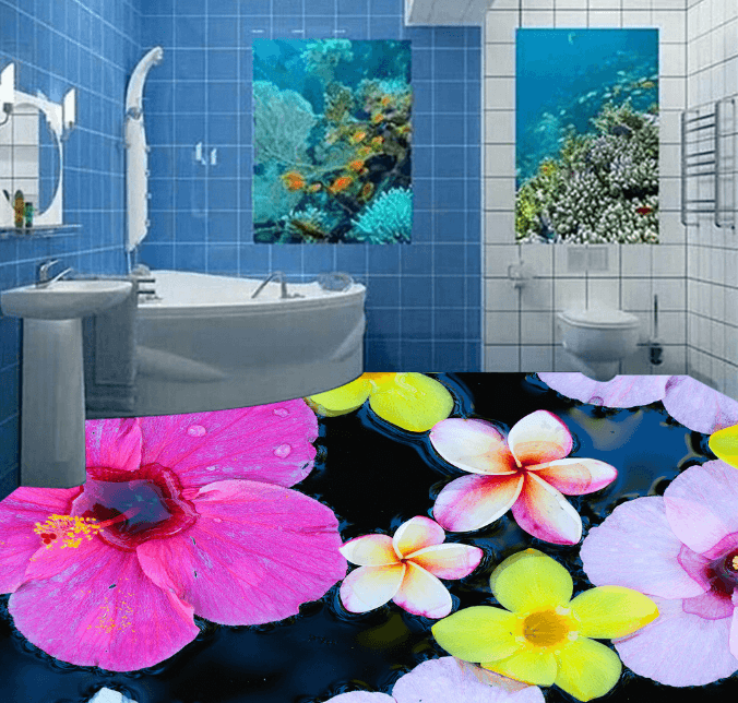 3D Flower Sea 180 Floor Mural Wallpaper AJ Wallpaper 2