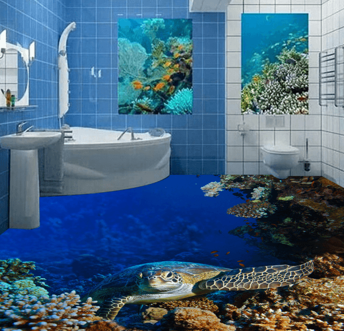 3D Turtle 166 Floor Mural Wallpaper AJ Wallpaper 2