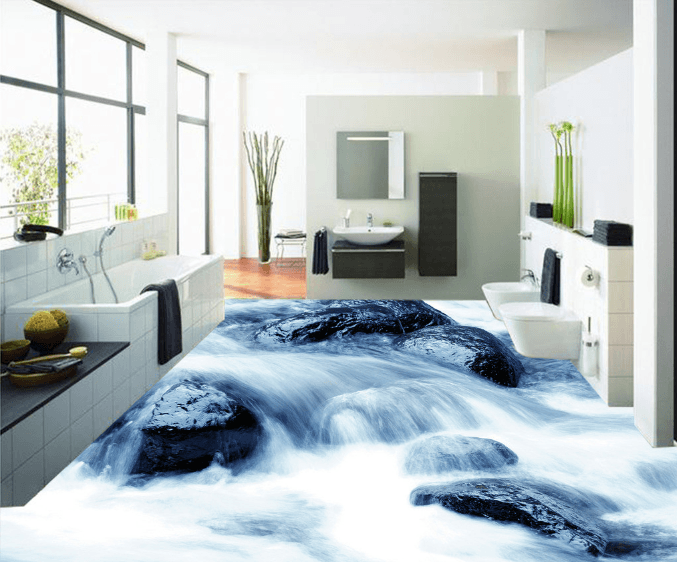 3D River Water 156 Floor Mural Wallpaper AJ Wallpaper 2