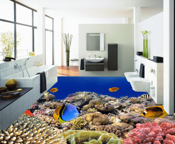 3D Bright Coral 154 Floor Mural Wallpaper AJ Wallpaper 2