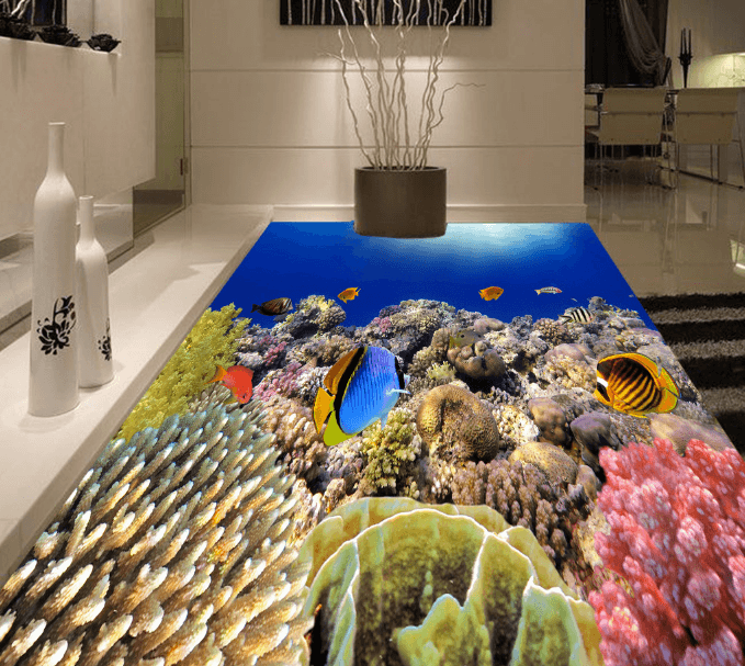 3D Bright Coral 154 Floor Mural Wallpaper AJ Wallpaper 2