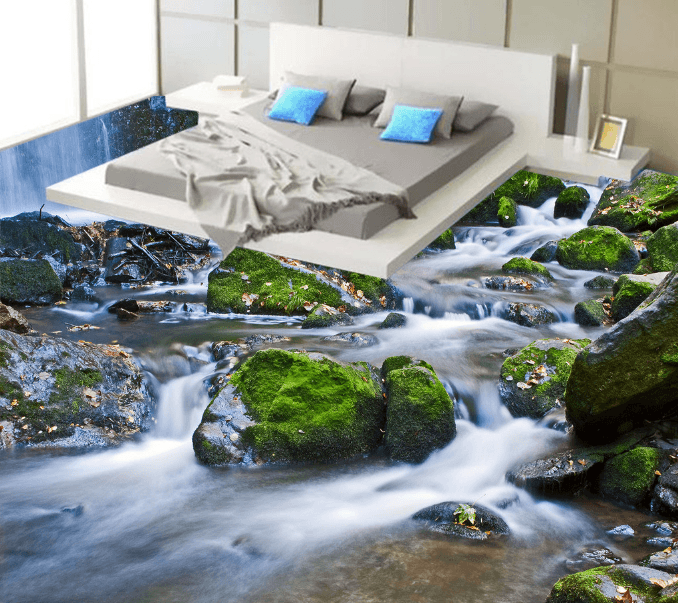 3D Rocks And Rivers 143 Floor Mural Wallpaper AJ Wallpaper 2