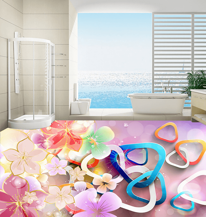 3D Phnom Penh Flower 128 Floor Mural Wallpaper AJ Wallpaper 2