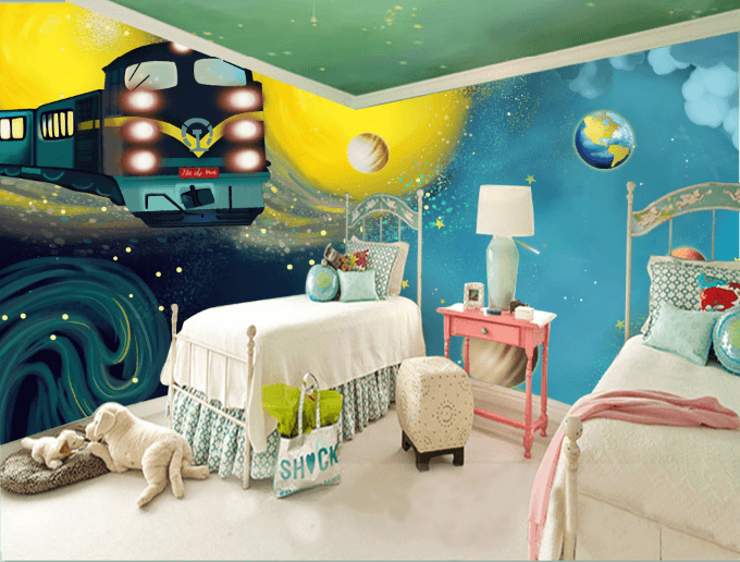 3D Space Running Train Wallpaper AJ Wallpaper