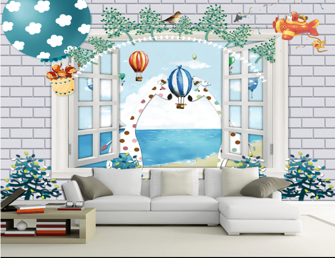 3D Bricks Window Animals Wallpaper AJ Wallpaper