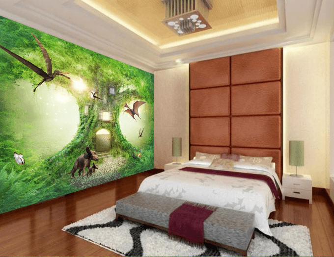 3D Flying Dinosaurs Tree House Wallpaper AJ Wallpaper