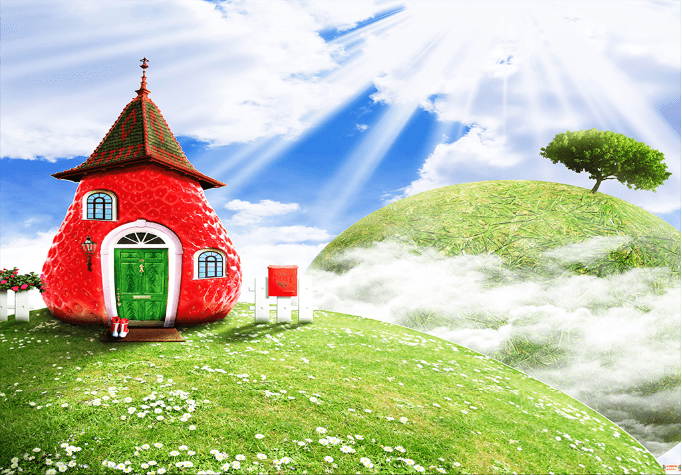 3D Strawberry House Wallpaper AJ Wallpaper