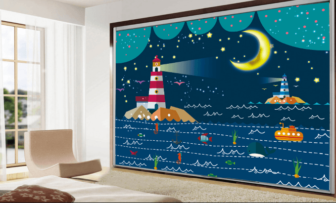 3D Sea Night Scenery Wallpaper AJ Wallpaper