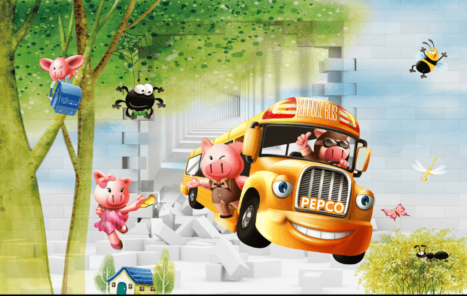 3D Animals School Bus Wallpaper AJ Wallpaper 1
