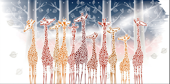 3D Giraffes Group Wallpaper AJ Wallpaper 