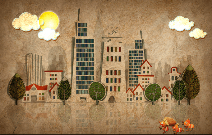 3D Buildings Pattern Wallpaper AJ Wallpaper