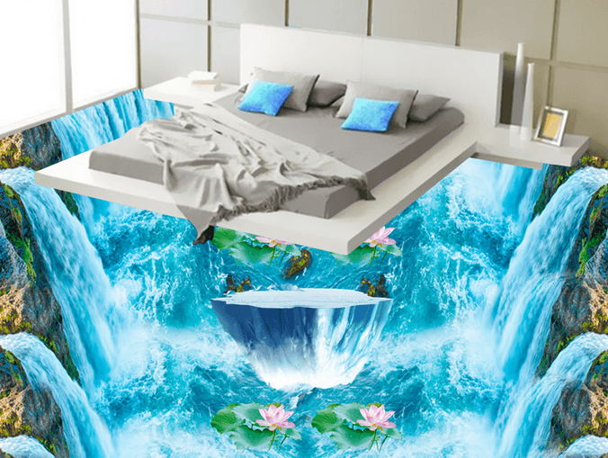 3D Lotus 169 Floor Mural Wallpaper AJ Wallpaper 2