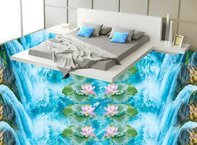 3D Beautiful Lotus 170 Floor Mural Wallpaper AJ Wallpaper 2