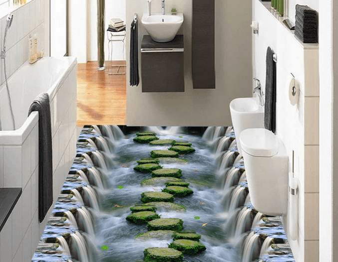 3D Moss Stone 177 Floor Mural Wallpaper AJ Wallpaper 2