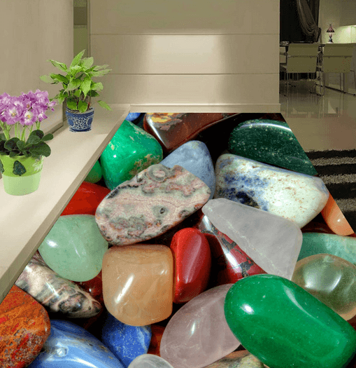 3D Green Stone 148 Floor Mural Wallpaper AJ Wallpaper 2