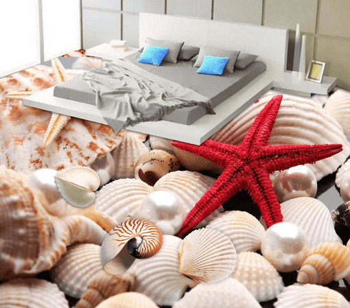 3D Stone Starfish 094 Floor Mural Wallpaper AJ Wallpaper 2