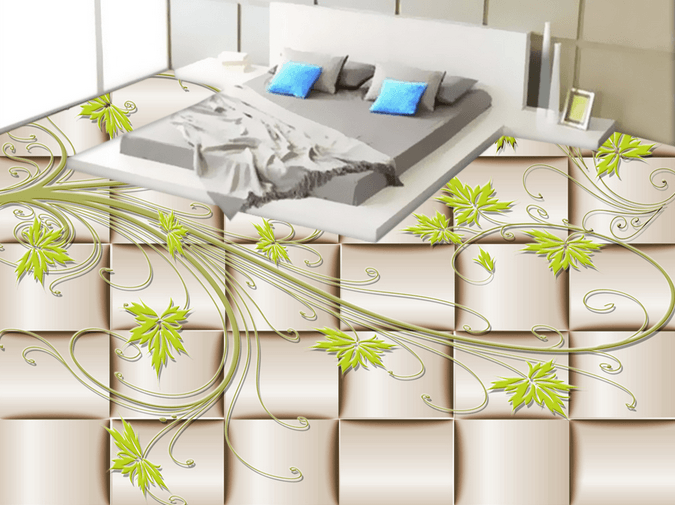 3D Leaf 113 Floor Mural Wallpaper AJ Wallpaper 2
