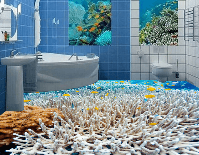 3D White Coral 058 Floor Mural Wallpaper AJ Wallpaper 2